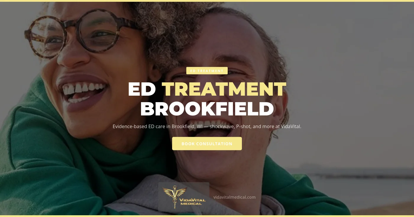 Man in Brookfield, WI meeting with a VidaVital provider for an erectile dysfunction consultation and comprehensive hormone and metabolic workup